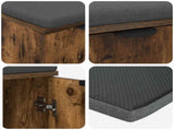 Hall Bench with Cushion with Shelf Smoked Oak 60 x 38 x 46 cm 891476