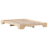 Bed Frame Natural 150 x 200 cm Solid Pine Wood 872857