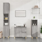 ZNTS 3 Piece Bathroom Cabinet Set Grey Sonoma Engineered Wood 3185541