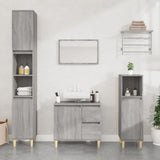 ZNTS 3 Piece Bathroom Cabinet Set Grey Sonoma Engineered Wood 3185541