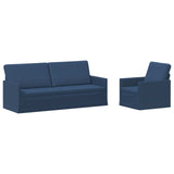 Sofa Set 2 pcs Blue Fabric 3433170