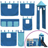 Bunk Bed without Mattress with Slide and Curtains Blue 80x200 cm 3284198
