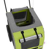 Pet Bike Trailer with Storage Green and grey 125 x 53 x 54 cm 93850