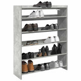 Shoe Rack Concrete Grey 80x25x100 cm Engineered Wood 859899