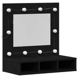 Mirror Cabinet Black Oak 60 x 31.5 x 62 cm Engineered Wood 873882