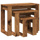 Nest of Tables 3 pcs Old Wood Engineered Wood 856678