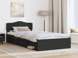 Bed Frame with Headboard Black 90 x 200 cm Solid Pine Wood 3412944
