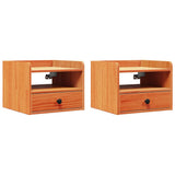 Bedside Table 2 pcs Wax Brown 38 x 36 x 29.5 cm Solid pine wood 873516