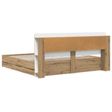 Bed Frame with Storage and Headboard Artisan Oak 180 x 200 cm 3445832