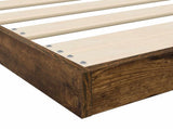Floor Bed Frame Smoked Oak 90 x 190 cm Engineered Wood 893528