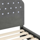Toddler Bed Frame with Headboard Dark Grey 70 x 140 cm Velvet 42011100