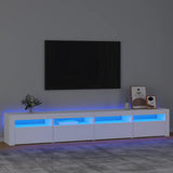 TV Cabinet with LED Lights White 240x35x40 cm 3152762