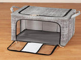 66L Clothes Storage Bags 3pcs Zipped Organizer Wardrobe Closet Boxes Steel Frame 58791681