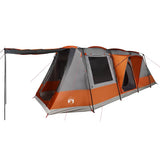 Camping Tent Tunnel 4-Person Grey and Orange Waterproof 94630
