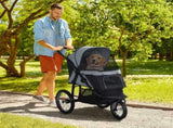 Pet Stroller Jogger for Medium Small Dogs, Foldable Cat Pram Dog Pushchair with Adjustable Canopy, 3 T3398P347583
