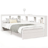 Bookcase Bed without Mattress White 100x200 cm Solid Wood Pine 3324357