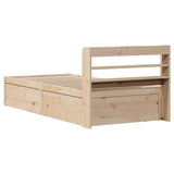 Bed Frame with Headboard 75x190 cm Small Single Solid Wood Pine 3307107