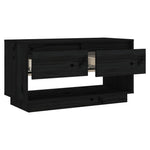 ZNTS TV Cabinet Black 74x34x40 cm Solid Wood Pine 813843