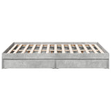 Bed Frame with Drawers without Mattress Concrete Grey 135x190 cm Double 3280695
