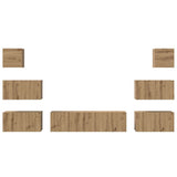 TV Cabinet Set Wall-mounted 8 pcs Artisan Oak Engineered Wood 3393155