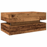 Coffee Table with LED Lights Old Wood 90x50x40 cm 857718