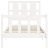 Bed Frame without Mattress White 90x200 cm Solid Wood Pine 3192217