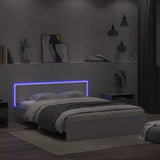 Bed Frame White Engineered Wood, Plywood King Size Modern 3207602