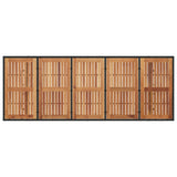 Garden Table with Acacia Wood Top Black 240x90x75 cm Poly Rattan 365595
