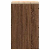 Garage Storage Cabinet Brown Oak 40x51x85 cm Solid Wood Pine 860595