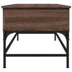 ZNTS Coffee Table Brown Oak 100x50x45 cm Engineered Wood and Metal 845400