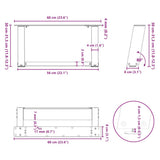 Coffee Table Legs U-Shaped 2 pcs White 60x cm Steel 4012749