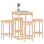 5 Piece Bar Set Solid Wood Pine 3124737
