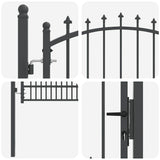 Fence Gate with Spikes EMMEN 200 x 100 cm Powder-coated steel 42009021