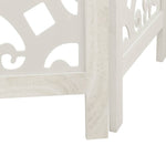 Room Divider 4 Panels White Solid Wood Paulownia 358739