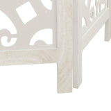 Room Divider 4 Panels White Solid Wood Paulownia 358739