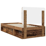 Bed Frame with Headboard Old Wood 90 x 200 cm Solid Pine Wood 3412540