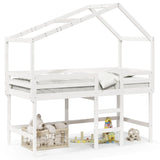 ZNTS Loft Bed with Ladder and Roof without Mattress White 80x200 cm 3282067