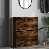 Shoe Cabinet Smoked Oak 80x21x87.5 cm Engineered Wood 839921