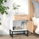 Bedside Cabinets 2 pcs White 40x30x55.5 cm Engineered Wood&Iron 352092