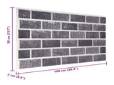 Wall Panels 10 pcs 100 x 50 cm Black and Grey EPS Foam 42046093