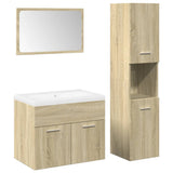 4 Piece Bathroom Furniture Set Sonoma Oak Engineered Wood 3325005