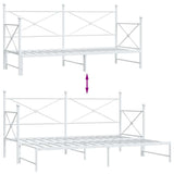 Daybed with Trundle without Mattress White 90x200 cm Steel 4104689
