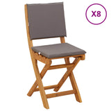 Garden Chair 8 pcs Dark Grey 38 x 46 x 85 cm Solid Acacia Wood 3416296