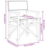 Folding Director's Chairs 2 pcs Grey Solid Wood Teak 4008513