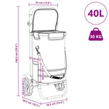 Shopping Trolley Black 36.5 x 46.5 x 100.5 cm Oxford fabric 42002334