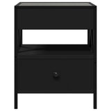Bedside Table with Infinity LED Black 40x40x51 cm 3284101