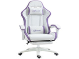 Computer Gaming Chair, PU Leather Desk Chair with Footrest, Swivel Task Chair with 135&deg Reclining T3398P329534