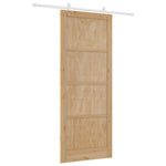 Sliding Door Manual Natural and white 93 x 232 cm 3333574