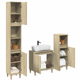 3 Piece Bathroom Furniture Set Sonoma Oak Engineered Wood 3307670