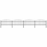Garden Fence with Spear Top Steel 714.5x125 cm Black 277724